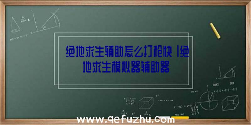 「绝地求生辅助怎么打枪快」|绝地求生模拟器辅助器